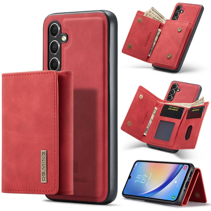 For Samsung Galaxy A34 5G DG.MING M1 Series 3-Fold Multi Card Wallet + Magnetic Phone Case(Red) - Galaxy Phone Cases by DG.MING | Online Shopping UK | buy2fix