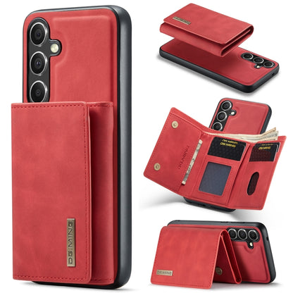 For Samsung Galaxy S24 5G DG.MING M1 Series 3-Fold Multi Card Wallet + Magnetic Phone Case(Red) - Galaxy S24 5G Cases by DG.MING | Online Shopping UK | buy2fix