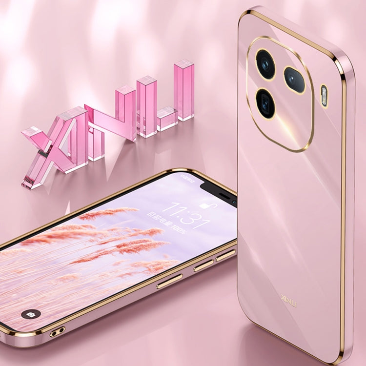 For vivo iQOO 12 Pro 5G XINLI Straight Edge 6D Electroplate TPU Phone Case(Pink) - iQOO 12 Pro Cases by XINLI | Online Shopping UK | buy2fix