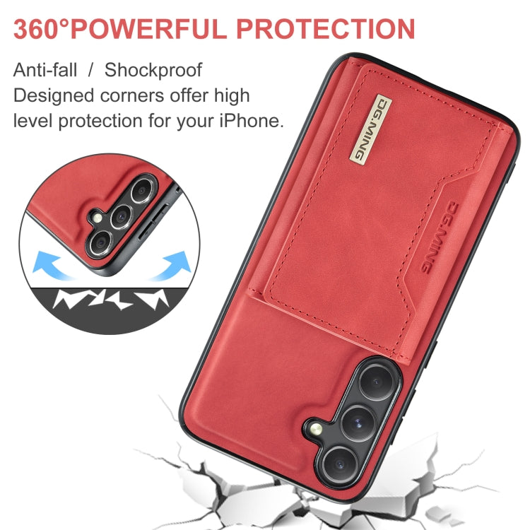 For Samsung Galaxy S24 5G DG.MING M2 Series 3-Fold Multi Card Bag + Magnetic Phone Case(Red) - Galaxy S24 5G Cases by DG.MING | Online Shopping UK | buy2fix