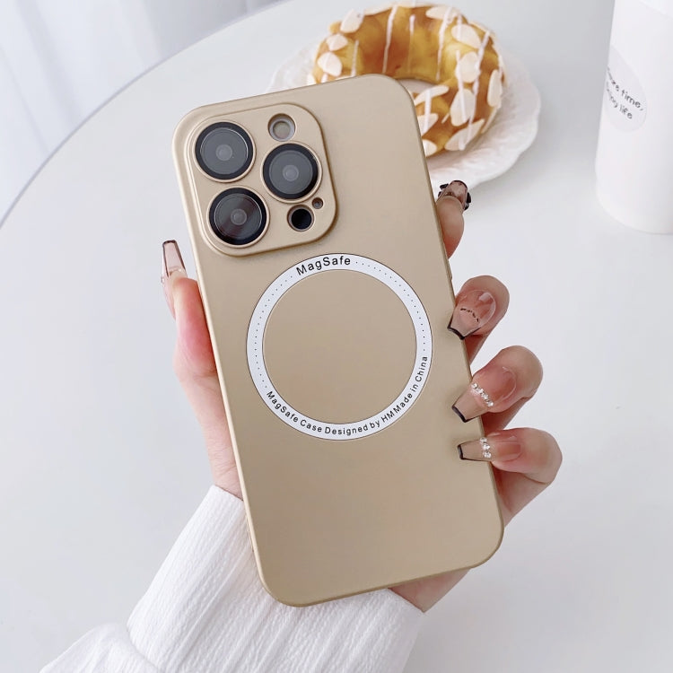 For iPhone 13 Magsafe Magnetic PC Shockproof Phone Case With Camera Lens(Gold) - iPhone 13 Cases by buy2fix | Online Shopping UK | buy2fix