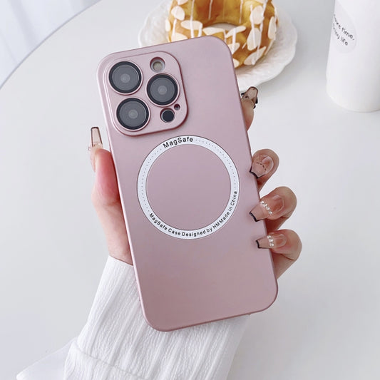 For iPhone 14 Pro Magsafe Magnetic PC Shockproof Phone Case With Camera Lens(Rose Gold) - iPhone 14 Pro Cases by buy2fix | Online Shopping UK | buy2fix