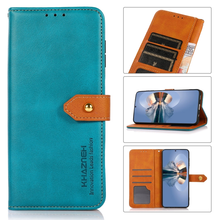 For Xiaomi Redmi 13C KHAZNEH Cowhide Texture Flip Leather Phone Case(Blue) - 13C Cases by buy2fix | Online Shopping UK | buy2fix