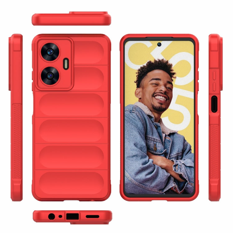 For Realme C55 4G Magic Shield TPU + Flannel Phone Case(Dark Grey) - Realme Cases by buy2fix | Online Shopping UK | buy2fix