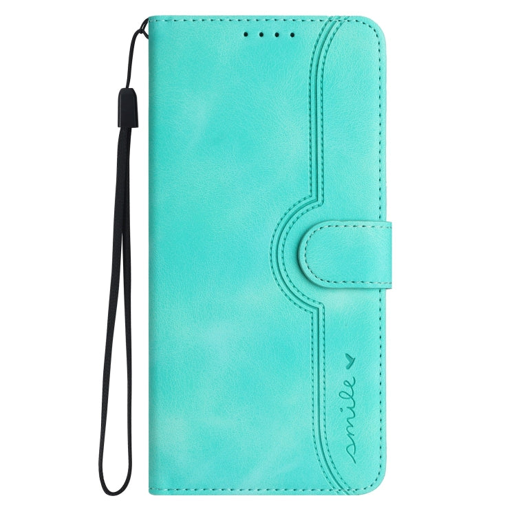 For OnePlus 12 Heart Pattern Skin Feel Leather Phone Case(Light Blue) - OnePlus Cases by buy2fix | Online Shopping UK | buy2fix