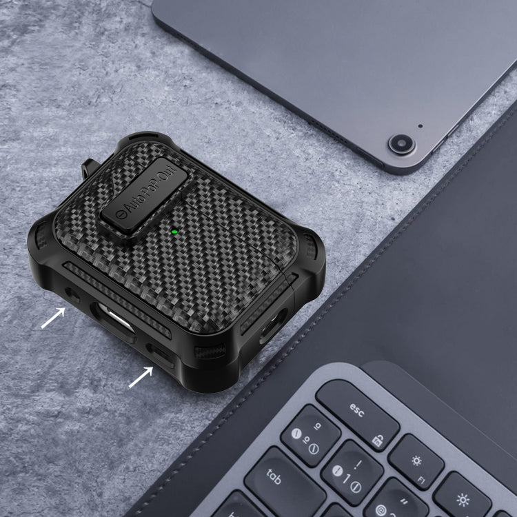 For AirPods 3 Alpha Carbon Fiber Wireless Bluetooth Earphone Protective Case(Black) - For AirPods 3 by buy2fix | Online Shopping UK | buy2fix