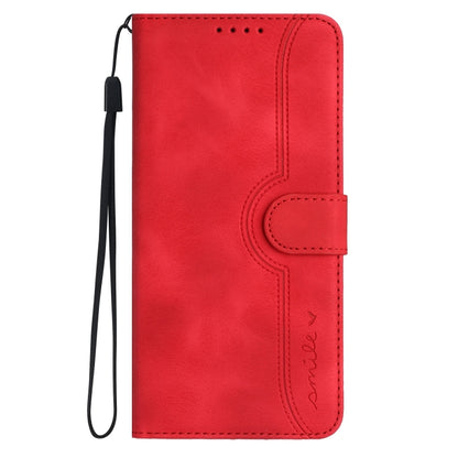 For Xiaomi Redmi K70 Heart Pattern Skin Feel Leather Phone Case(Red) - K70 Cases by buy2fix | Online Shopping UK | buy2fix