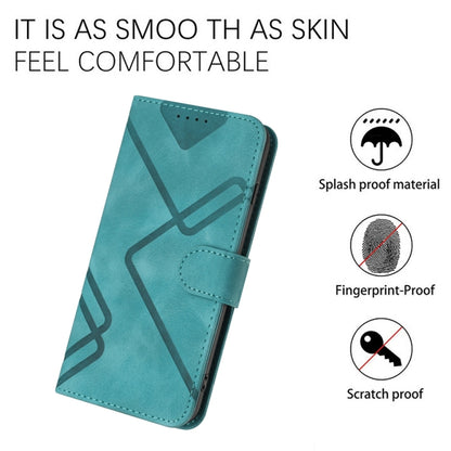 For iPhone 16 Pro Line Pattern Skin Feel Leather Phone Case(Light Blue) - iPhone 16 Pro Cases by buy2fix | Online Shopping UK | buy2fix