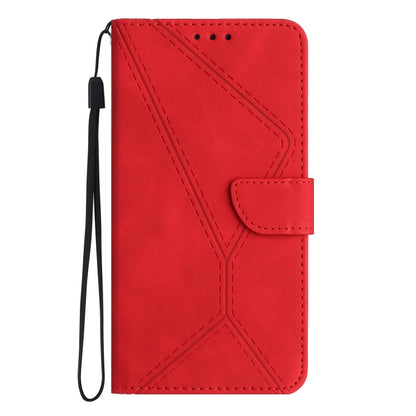 For Motorola Moto G34 5G Stitching Embossed Leather Phone Case(Red) - Motorola Cases by buy2fix | Online Shopping UK | buy2fix