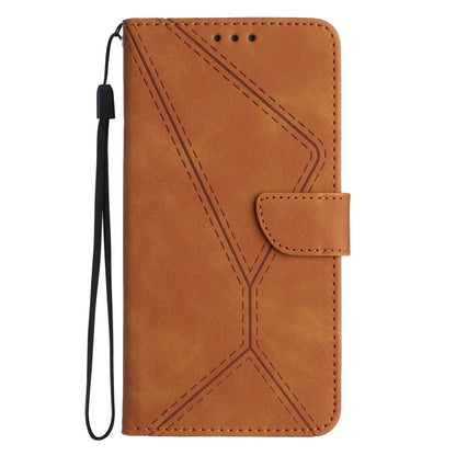 For Motorola Moto G Play 5G 2024 Stitching Embossed Leather Phone Case(Brown) - Motorola Cases by buy2fix | Online Shopping UK | buy2fix