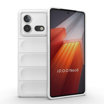 For vivo iQOO Neo8 Magic Shield TPU + Flannel Phone Case(White) - vivo Cases by buy2fix | Online Shopping UK | buy2fix