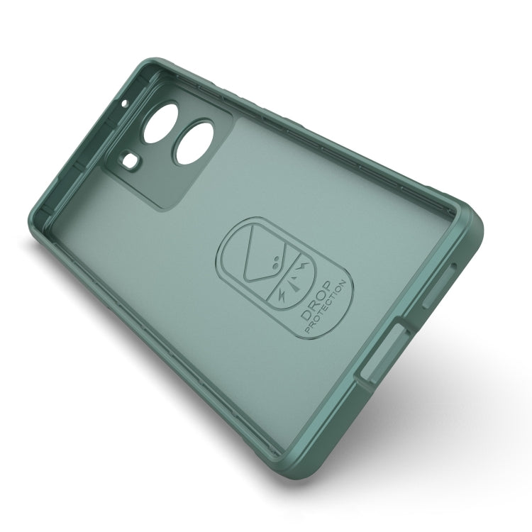 For vivo V29e 4G Global Magic Shield TPU + Flannel Phone Case(Black) - vivo Cases by buy2fix | Online Shopping UK | buy2fix