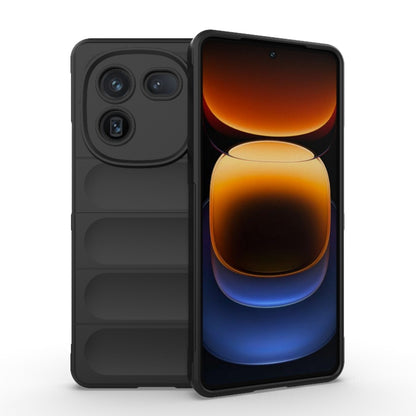 For vivo iQOO 12 5G Magic Shield TPU + Flannel Phone Case(Black) - iQOO 12 Cases by buy2fix | Online Shopping UK | buy2fix