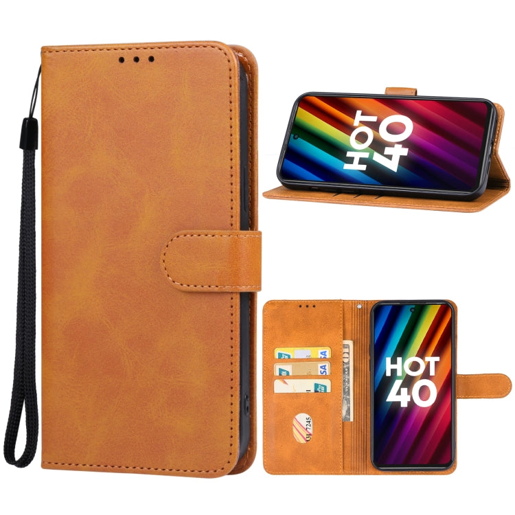 For Infinix Hot 40 Leather Phone Case(Brown) - Infinix Cases by buy2fix | Online Shopping UK | buy2fix