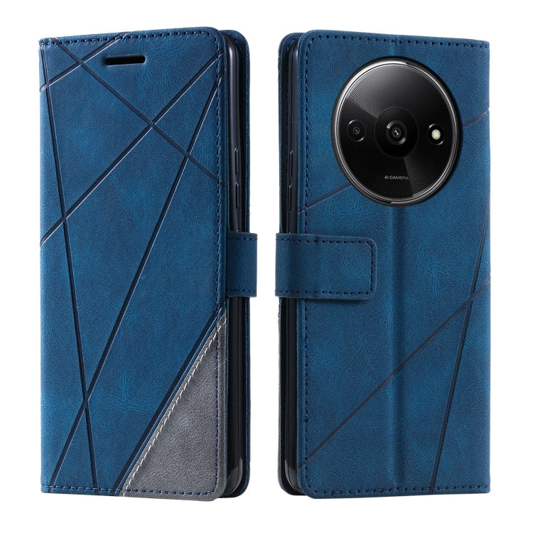 For Xiaomi Redmi A3 Skin Feel Splicing Leather Phone Case(Blue) - Xiaomi Cases by buy2fix | Online Shopping UK | buy2fix