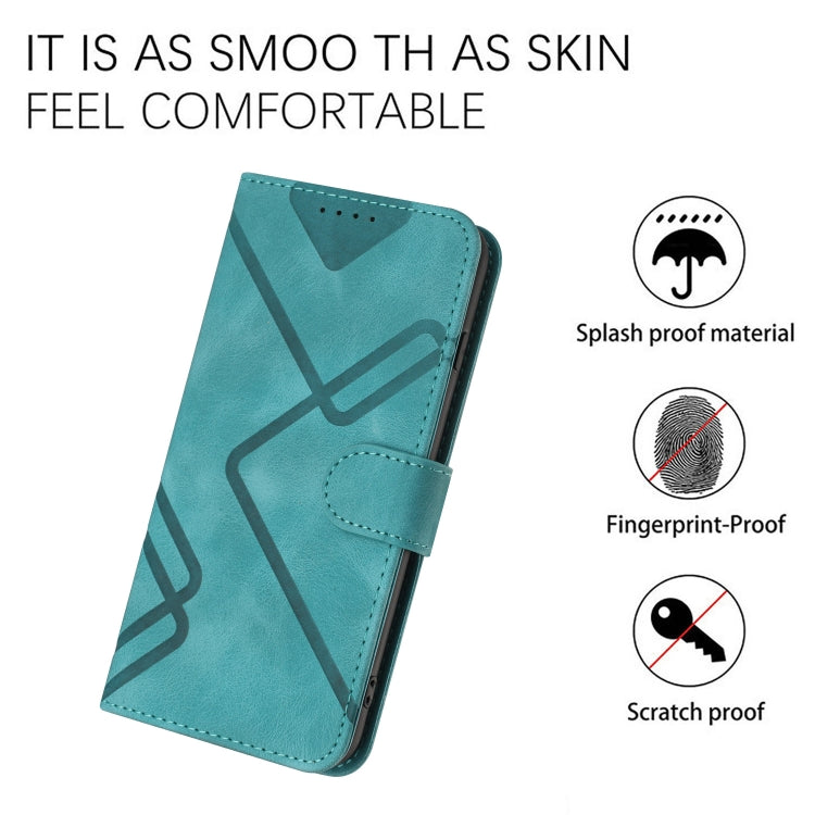 For Xiaomi Redmi Note 12 4G Global Line Pattern Skin Feel Leather Phone Case(Light Blue) - Xiaomi Cases by buy2fix | Online Shopping UK | buy2fix