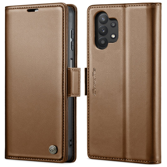 For Samsung Galaxy A32 5G / M32 5G CaseMe 023 Butterfly Buckle Litchi Texture RFID Anti-theft Leather Phone Case(Brown) - Galaxy Phone Cases by CaseMe | Online Shopping UK | buy2fix