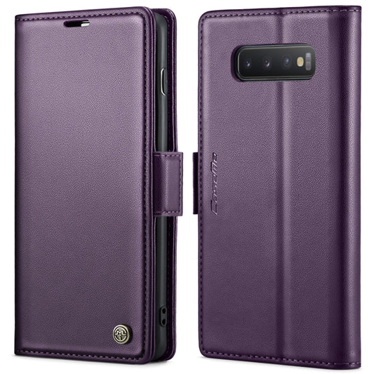 For Samsung Galaxy S10 CaseMe 023 Butterfly Buckle Litchi Texture RFID Anti-theft Leather Phone Case(Pearly Purple) - Galaxy Phone Cases by CaseMe | Online Shopping UK | buy2fix