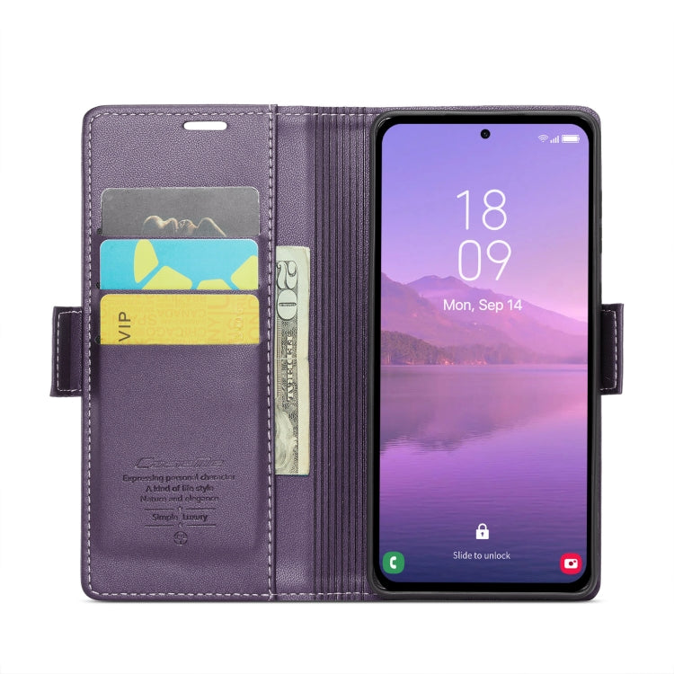 For Samsung Galaxy A35 5G CaseMe 023 Butterfly Buckle Litchi Texture RFID Anti-theft Leather Phone Case(Pearly Purple) - Galaxy Phone Cases by CaseMe | Online Shopping UK | buy2fix