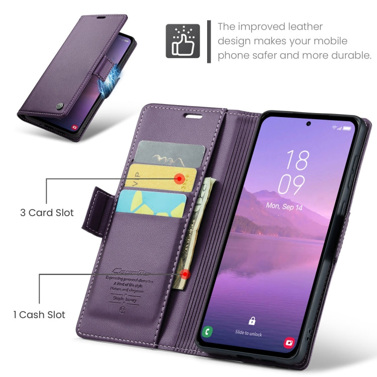 For Samsung Galaxy A35 5G CaseMe 023 Butterfly Buckle Litchi Texture RFID Anti-theft Leather Phone Case(Pearly Purple) - Galaxy Phone Cases by CaseMe | Online Shopping UK | buy2fix