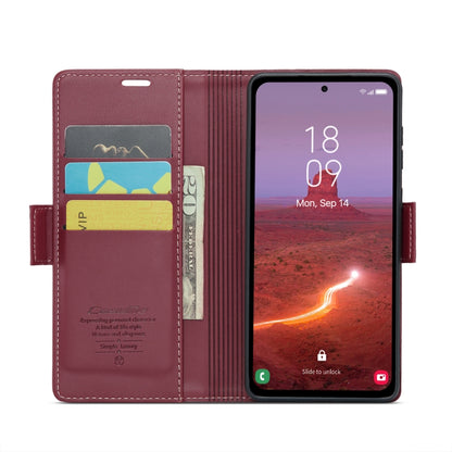 For Samsung Galaxy A55 CaseMe 023 Butterfly Buckle Litchi Texture RFID Anti-theft Leather Phone Case(Wine Red) - Galaxy Phone Cases by CaseMe | Online Shopping UK | buy2fix