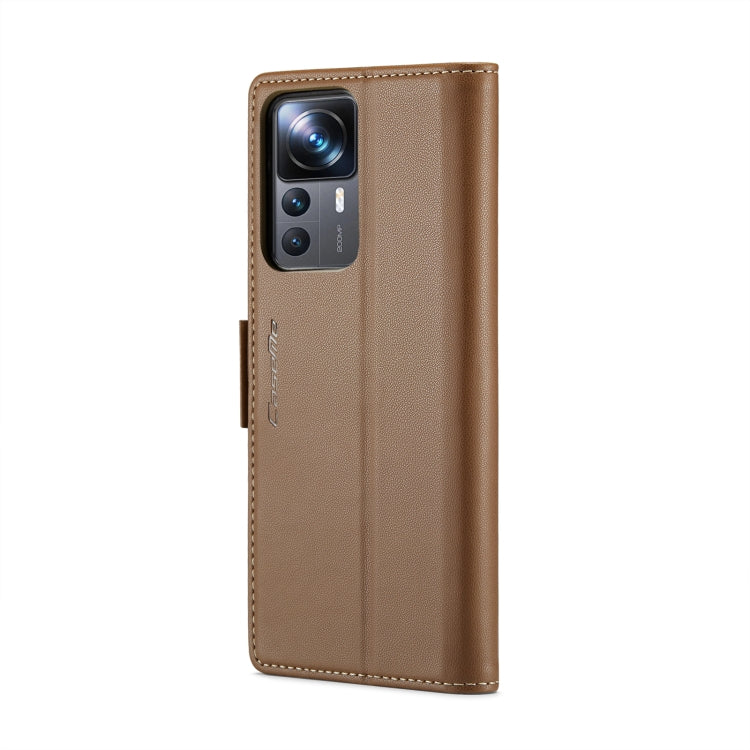 For Xiaomi 12T /12T Pro/Redmi K50 Ultra CaseMe 023 Butterfly Buckle Litchi Texture RFID Anti-theft Leather Phone Case(Brown) - Xiaomi Cases by CaseMe | Online Shopping UK | buy2fix