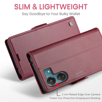 For Xiaomi Redmi 13C 4G / 13C 5G CaseMe 023 Butterfly Buckle Litchi Texture RFID Anti-theft Leather Phone Case(Wine Red) - Xiaomi Cases by CaseMe | Online Shopping UK | buy2fix