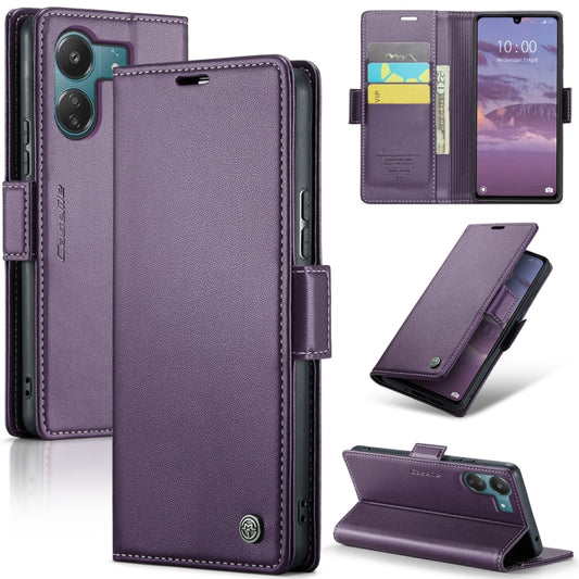 For Xiaomi Redmi 13C 4G / 13C 5G CaseMe 023 Butterfly Buckle Litchi Texture RFID Anti-theft Leather Phone Case(Pearly Purple) - Xiaomi Cases by CaseMe | Online Shopping UK | buy2fix