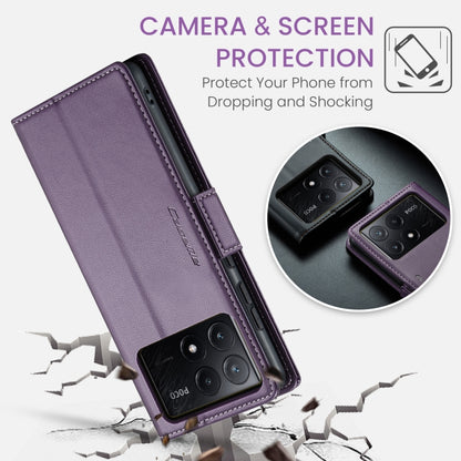 For Xiaomi Poco X6 Pro 5G/Redmi K70E 5G CaseMe 023 Butterfly Buckle Litchi Texture RFID Anti-theft Leather Phone Case(Pearly Purple) - K70E Cases by CaseMe | Online Shopping UK | buy2fix