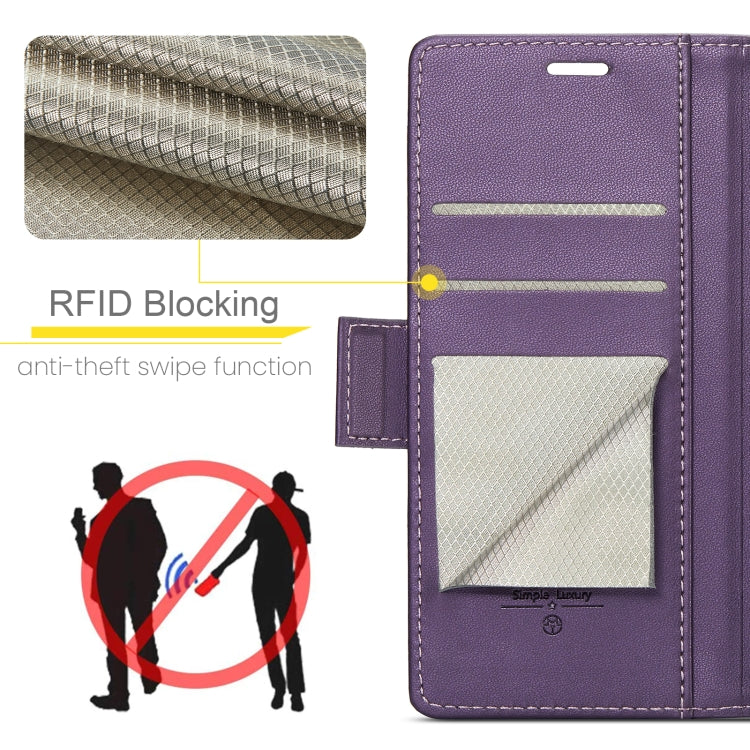 For Xiaomi Redmi Note 13 Pro 4G CaseMe 023 Butterfly Buckle Litchi Texture RFID Anti-theft Leather Phone Case(Pearly Purple) - Xiaomi Cases by CaseMe | Online Shopping UK | buy2fix