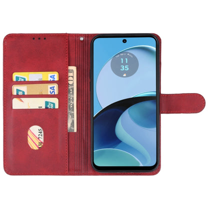 For Motorola Moto G14 Leather Phone Case(Red) - Motorola Cases by buy2fix | Online Shopping UK | buy2fix