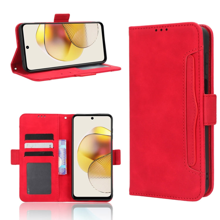 For Motorola Moto G 5G 2023 Skin Feel Calf Texture Card Slots Leather Phone Case(Red) - Motorola Cases by buy2fix | Online Shopping UK | buy2fix