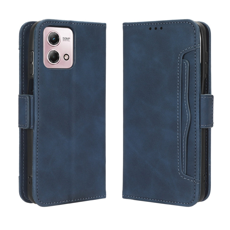 For Motorola Moto G Stylus 5G 2023 Skin Feel Calf Texture Card Slots Leather Phone Case(Blue) - Motorola Cases by buy2fix | Online Shopping UK | buy2fix