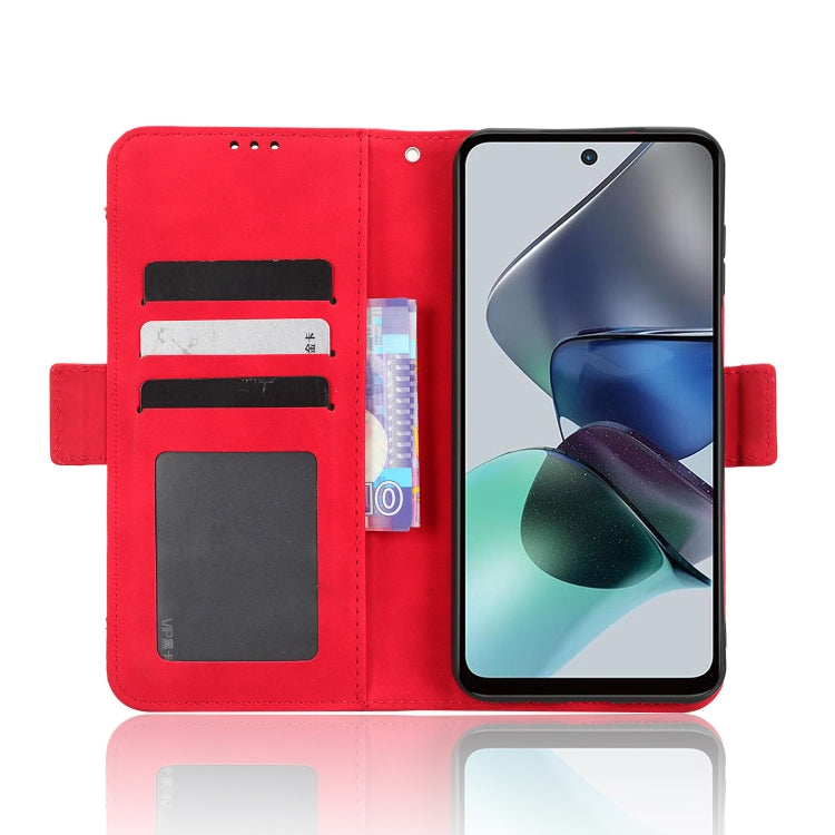 For Motorola Moto G53 / G13 Skin Feel Calf Texture Card Slots Leather Phone Case(Red) - Motorola Cases by buy2fix | Online Shopping UK | buy2fix