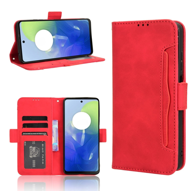 For Motorola Moto G04 / G24 Skin Feel Calf Texture Card Slots Leather Phone Case(Red) - Motorola Cases by buy2fix | Online Shopping UK | buy2fix