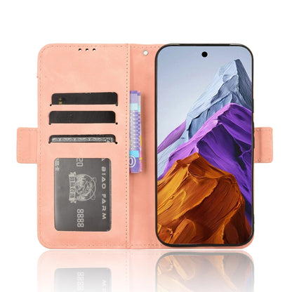 For Google Pixel 9 Skin Feel Calf Texture Card Slots Leather Phone Case(Pink) - Google Cases by buy2fix | Online Shopping UK | buy2fix