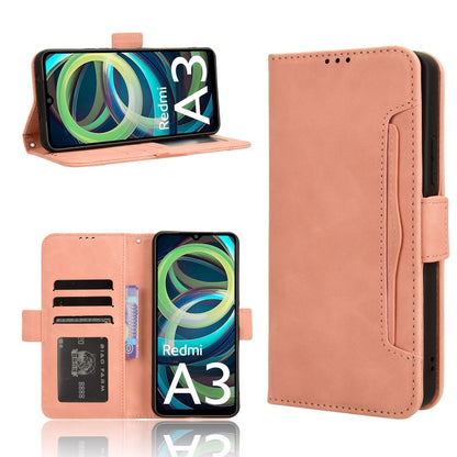 For Xiaomi Poco C61 / Redmi A3 Skin Feel Calf Texture Card Slots Leather Phone Case(Pink) - Xiaomi Cases by buy2fix | Online Shopping UK | buy2fix