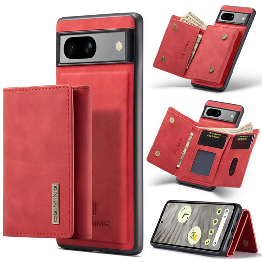 For Google Pixel 7A DG.MING M1 Series 3-Fold Multi Card Wallet + Magnetic Phone Case(Red) - Google Cases by DG.MING | Online Shopping UK | buy2fix