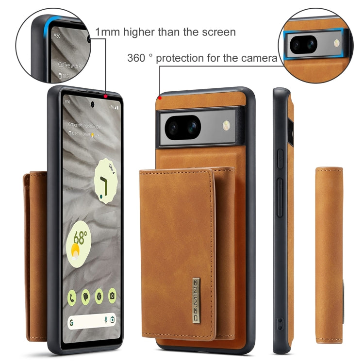 For Google Pixel 8A DG.MING M1 Series 3-Fold Multi Card Wallet + Magnetic Phone Case(Brown) - Google Cases by DG.MING | Online Shopping UK | buy2fix