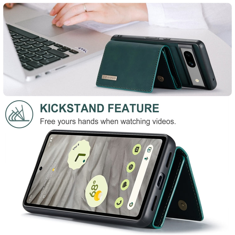 For Google Pixel 8A DG.MING M1 Series 3-Fold Multi Card Wallet + Magnetic Phone Case(Green) - Google Cases by DG.MING | Online Shopping UK | buy2fix