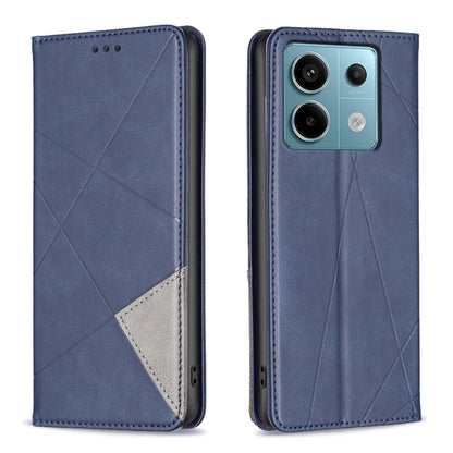 For Xiaomi Redmi Note 13 Pro 5G Rhombus Texture Magnetic Leather Phone Case(Blue) - Xiaomi Cases by buy2fix | Online Shopping UK | buy2fix