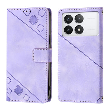 For Xiaomi Redmi K70 / K70 Pro Skin Feel Embossed Leather Phone Case(Light Purple) - K70 Cases by buy2fix | Online Shopping UK | buy2fix