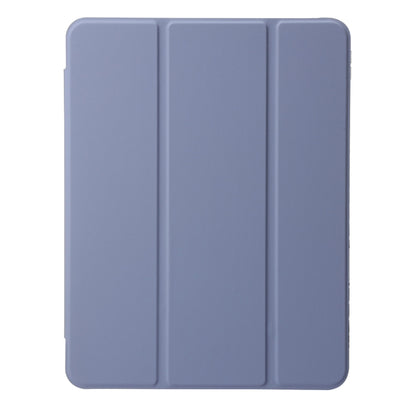 For iPad Air 11 2024 Clear Acrylic 3-Fold Leather Tablet Case(Lavender Purple) - iPad Air 11 2024 Cases by buy2fix | Online Shopping UK | buy2fix