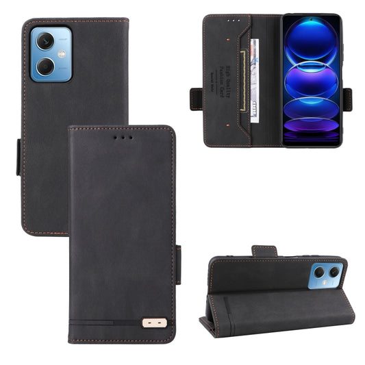 For Xiaomi Redmi Note 12 4G Magnetic Clasp Leather Phone Case(Black) - Xiaomi Cases by buy2fix | Online Shopping UK | buy2fix