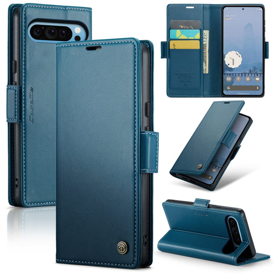 For Google Pixel 9 Pro XL CaseMe 023 Butterfly Buckle Litchi Texture RFID Anti-theft Leather Phone Case(Blue) - Google Cases by CaseMe | Online Shopping UK | buy2fix