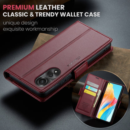 For OPPO A78 4G CaseMe 023 Butterfly Buckle Litchi Texture RFID Anti-theft Leather Phone Case(Wine Red) - OPPO Cases by CaseMe | Online Shopping UK | buy2fix