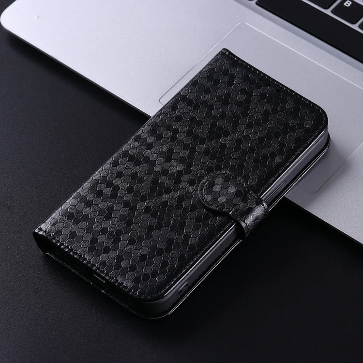 For Google Pixel 9 Pro Honeycomb Dot Texture Leather Phone Case(Black) - Google Cases by buy2fix | Online Shopping UK | buy2fix