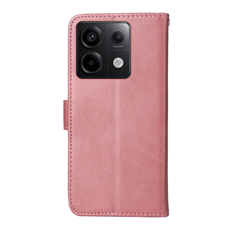 For Xiaomi Redmi Note13 Pro 5G Global Classic Calf Texture Flip Leather Phone Case(Rose Gold) - Note 13 Pro Cases by buy2fix | Online Shopping UK | buy2fix