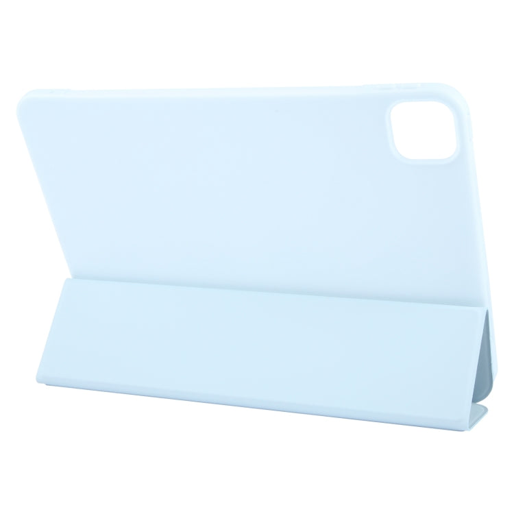 For iPad Air 11 2024 GEBEI 3-folding Holder Shockproof Flip Leather Tablet Case(Sky Blue) - iPad Air 11 2024 Cases by GEBEI | Online Shopping UK | buy2fix