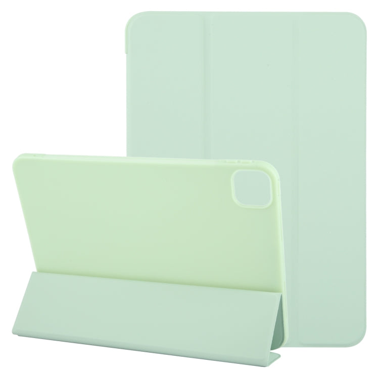 For iPad Air 11 2025 / 2024 GEBEI 3-folding Holder Shockproof Flip Leather Tablet Case(Green) - iPad Air 11 2025 / 2024 Cases by GEBEI | Online Shopping UK | buy2fix